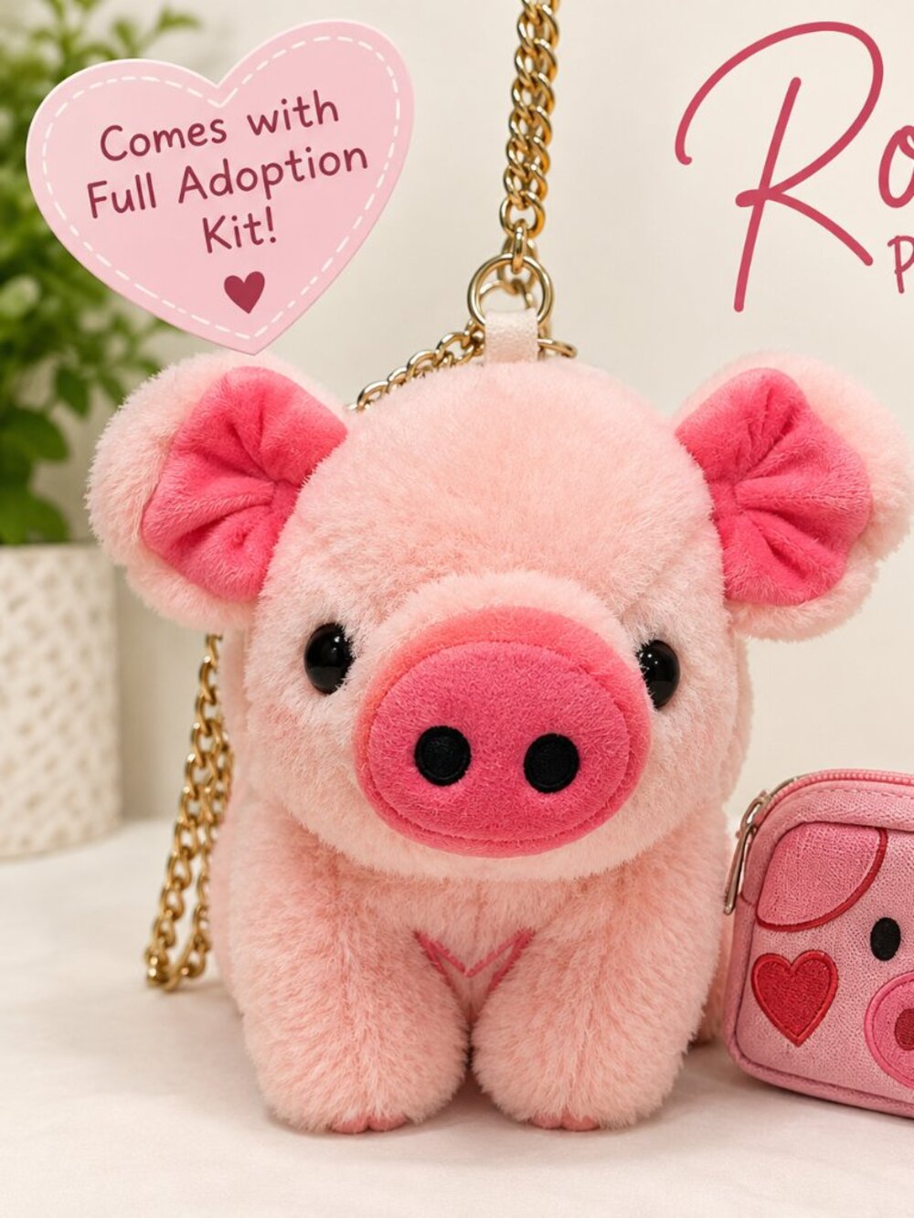 Rosie Piggy Purse & Adoption Kit | Kawaii Curated Gift Set